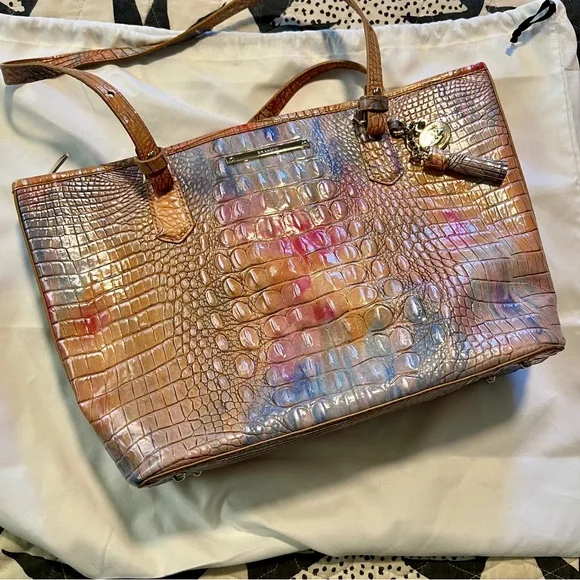 Brahmin Multicolor Croc-Embossed Tote - Picture 4 of 16